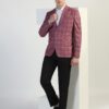 TAHVO Men's Maroon Checkered Blazer with Notch Lapel - Formal and Stylish (in, Numeric, 42, Maroon Checkered) - Image 7