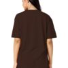 TQH Round Neck Drop Shoulder Brown Graphic Printed Cotton Blend Oversized T-Shirt for Women - Image 4