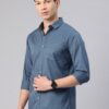 Majestic Man Cotton Solid Slim Fit Casual Shirt for Men (Medium, Dark Grey) - Image 6