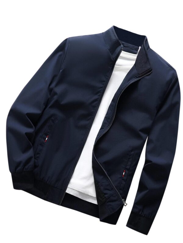 TAGAS Men's Polyester Standard Length Bomber Jacket (Mj-9015-Navy-Medium_Navy)