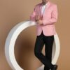 TAHVO Men's Blazer Regular Fit Linen Blend – Single Breasted Blazer for Men, Side Vents - Ideal for All Purpose Causal, Formal, Festival, Party and Wedding, Pink, Size-M - Image 3