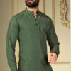 Krishna Apparels - Women & Men Couple Kurta & Kurti Set - Fancy Printed Dress for Women & Men - Casual Dress - Pure Couple Kurta & Kurti Set - Viscose/Rayon (Green, Men - M/Women - XL) - Image 6