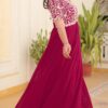 Fashion Basket Georgette Embroidered Anarkali Gown for Women Pink - Image 2