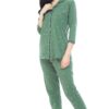 ZEYO Women's Cotton Star Printed Green Pajama Set Night Suit Set of Shirt & Pyjama 5271, Small - Image 5