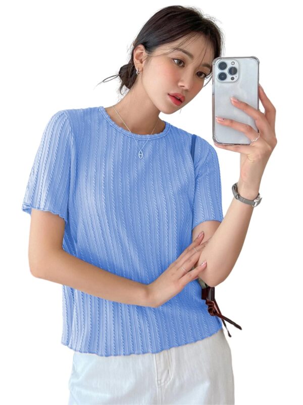 GRECIILOOKS Women Regular Fit Tops | Tops for Women | Tops for Jeans for Women | Korean Tops for Women | Tops for Women | Western Tops for Women Stylish (in, Alpha, M, Regular, Blue)