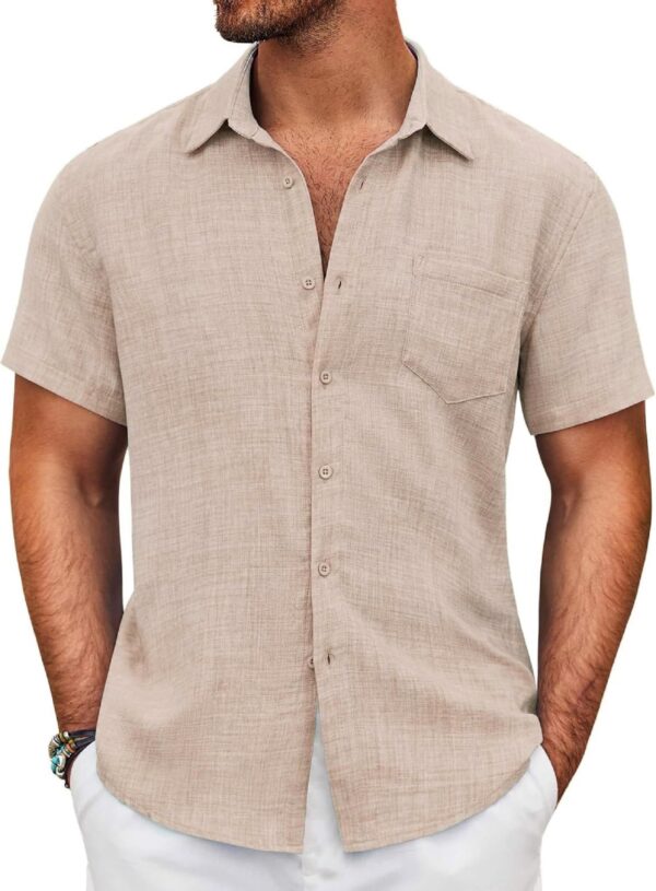 Lymio Regular Fit Shirt for Men|| Men Stylish Regular Fit Shirt (Resort-Slub) (in, Alpha, L, Chiku)