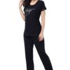 DZZO Cotton Night Suit for Women Girls | Women's Printed Cotton Night Suit Set Pyjama Set Sleepwear Nightwear Nightdress Loungewear (XXX-Large, Navy Blue) - Image 5