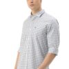 Peter England Men's Slim Fit Full Sleeve Checkered Casual Shirt | 100% Cotton | Premium Twill Weave White - Image 5