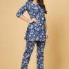 Pistaa's Women's Cotton Printed Night Suit Top And Pajama Set (Medium, Indigo Blue) - Image 7