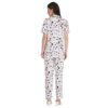Tulzott Women's Pure Cotton Top & Pyjama Set - Printed Nightwear and Loungewear, Comfortable Night Suit for Sleep and Relaxation Brown - Image 2