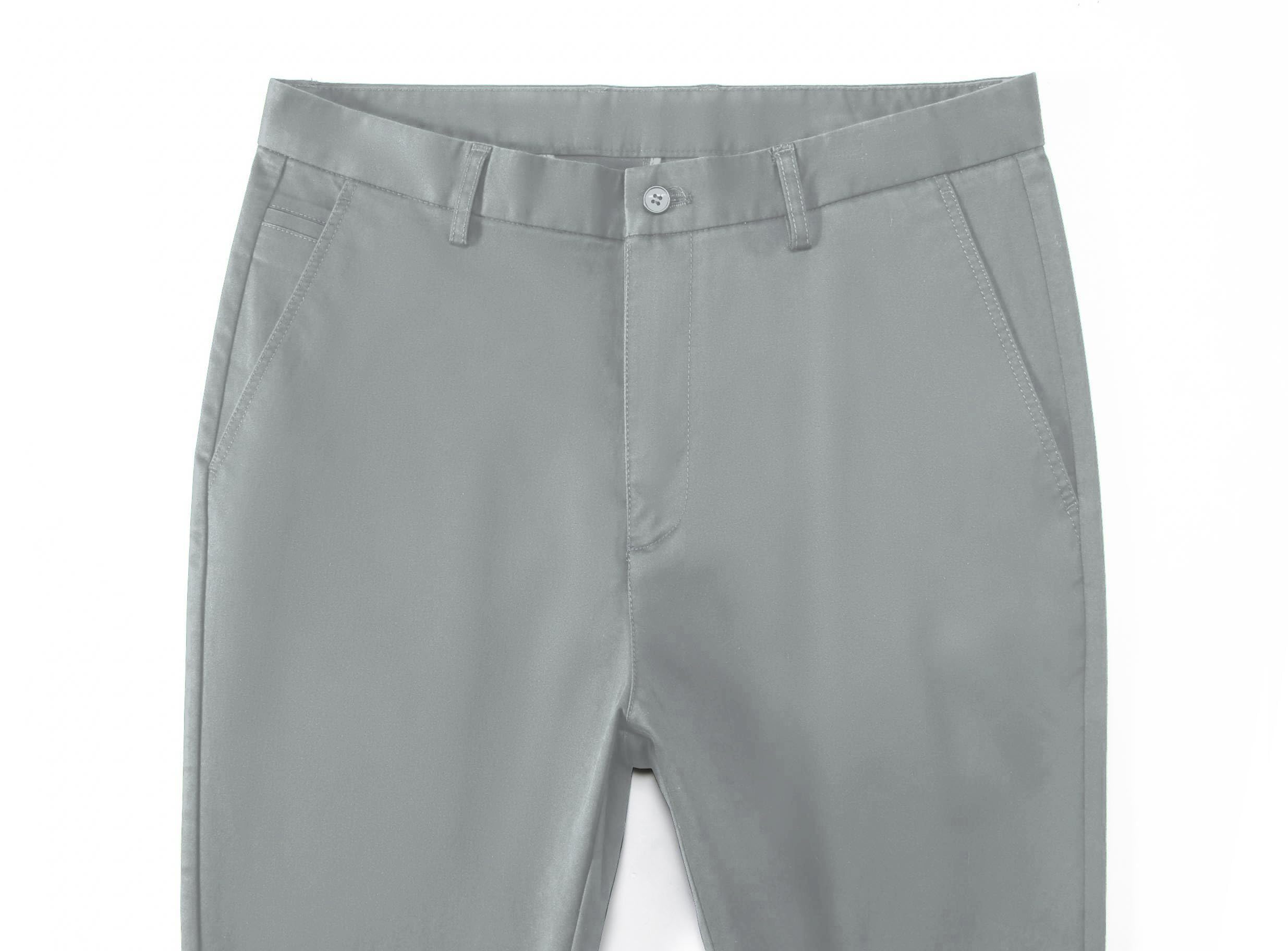 AVANOVA Men's Solid Grey Trousers Light Business Style Slightly Stretch Straight Leg Pants for Outdoor Casual Daily Trouser II Men's Regular Casual Pants Trouser (Trouser 126 Grey-34) - Image 4