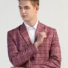 TAHVO Men's Maroon Checkered Blazer with Notch Lapel - Formal and Stylish (in, Numeric, 42, Maroon Checkered) - Image 2