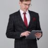 Cantabil Checkered Charcoal Full Sleeves Notch Lapel Formal Blazer for Men | Formal Blazer for Men | Men Blazer for Formal (MBZF00129_Charcoal_40) - Image 2