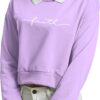 FUNKY MONKEY Cotton Blend Girls and Womens Long Sleeve Dropshoulder Hooded Pullover Crop Tops and Regular Fit Hoodies. (Foe Summer and Winterwear Both) (15-16, Cl-Purple) - Image 4