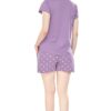 ZEYO Women's Cotton Dot Printed Purple Night Suit Set Of Top & Shorts 5226, Pajama Set - Image 6