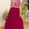 Fashion Basket Georgette Embroidered Anarkali Gown for Women Pink - Image 7