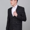Cantabil Checkered Charcoal Full Sleeves Notch Lapel Formal Blazer for Men | Formal Blazer for Men | Men Blazer for Formal (MBZF00129_Charcoal_40) - Image 8