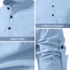 Bellstone Men's Solid Regular Fit Shirt (KURTA1600_Sky Blue_XL - Image 4