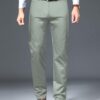 AVANOVA Men's Solid Light Pista Trousers Light Business Style Slightly Stretch Straight Leg Pants for Outdoor Casual Daily Trouser II Men's Regular Casual Pants Trouser (Trouser 126 Light Pista-34) - Image 6