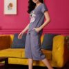 Clovia Night Suits for Women, Night Dresses for Women, Capri Night Suit for Women, Women Night Suit Set, Night Wear for Women, Lounge Wear Set for Women - Top & Capri Set (Blue - Graphic, S) - Image 6