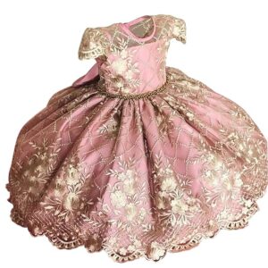 NNJXD Girl Sleeveless Round-neck Polka Dot Flower Tutu Dress