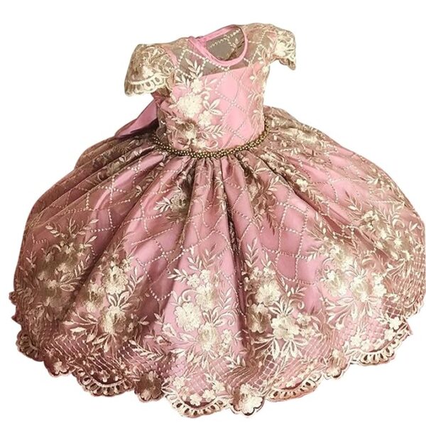 NNJXD Girl Sleeveless Round-neck Polka Dot Flower Tutu Dress