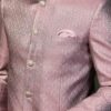 KISAH Men's Jodhpuri Bandhgala-Blazer, Lilac Jacquard, Woven Design Regular Fit Mandarin Collar Long Sleeves (44) - Image 3