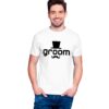 Hangout Hub HH-P103 Prewedding Photoshoot Couple T Shirts for Couples | Printed Groom Bride (White;Men S, Women L) T-Shirt for Men's & Women's | Cotton | Regular Fit (Pack of 2) - Image 7