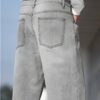 Ben Martin Grey Wide Leg Loose Baggy Jeans for Men, 32 - Image 3