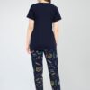 ZEYO Night Suit for Women's Navy Blue Printed Cotton Night Dress of Top and Pajama Set 5774 - Image 4