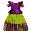 White Button Girl's Silk Readymade Lehenga Choli (Baby Jecq Wine Choli-3-4 Years 3 4 - Image 2