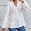 TADKEE Women's Solid Regular Fit Tunic Shirt (FN-Pop-Top-132-White-M_White - Image 4