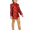 AJ DEZINES Boys Brocade Sherwani Set (Boys, Red) - Image 3