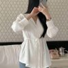 LERIYA FASHION Women's Solid Regular Fit Top (LF-W2052_White XL) - Image 3