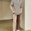 GRECIILOOKS Mens Casual Polycotton Regular Fit Shirt (Beige, Medium) - Image 2