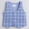 BUMZEE Unisex Cotton Sky Blue & White Boys Full Sleeves Shirt Waistcoat & Pant Set with Applique Bow Age-2-3 Years - Image 3
