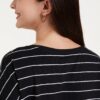 Amazon Brand - Symbol Women's Striped Loose Fit Half Sleeve Cotton T-Shirt (SYMAW19TS036B_White + Navy_Small) (Combo Pack of 2) - Image 4