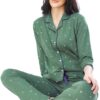 ZEYO Women's Cotton Star Printed Green Pajama Set Night Suit Set of Shirt & Pyjama 5271, Small - Image 4
