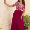 Fashion Basket Georgette Embroidered Anarkali Gown for Women Pink - Image 5