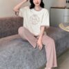 BLACKSTEP Women's Cotton Blend T-Shirt & Pyjama Ethnic Co Ord Set, Printed Night Suit, Western Dress, Sleepwear with Relaxed Fit and Stylish Design (XX-Large, Pink) - Image 2