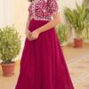 Fashion Basket Georgette Embroidered Anarkali Gown for Women Pink - Image 3