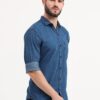 Miraan Men's Casual Light-Blue Denim Shirt (SIGLIGHTDENIMXXL_Light Blue_XX-Large) - Image 5