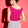 Uptownie Lite Cotton Stretchable Draped Crop Top Maroon - Image 6