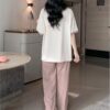 BLACKSTEP Women's Cotton Blend T-Shirt & Pyjama Ethnic Co Ord Set, Printed Night Suit, Western Dress, Sleepwear with Relaxed Fit and Stylish Design (XX-Large, Pink) - Image 5