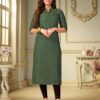 Krishna Apparels - Women & Men Couple Kurta & Kurti Set - Fancy Printed Dress for Women & Men - Casual Dress - Pure Couple Kurta & Kurti Set - Viscose/Rayon (Green, Men - M/Women - XL) - Image 7