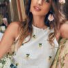 Aahwan Solid White Flower Embroidery Semi-Sheer Tank Crop Top For Women's & Girl's (239-White-M, Relaxed Fit) - Image 4