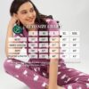 ZEYO Women's Cotton Swan Printed Dark Mauve Stylish Night Suit Pajama Set of Shirt & Pyjama 5611 - Image 3