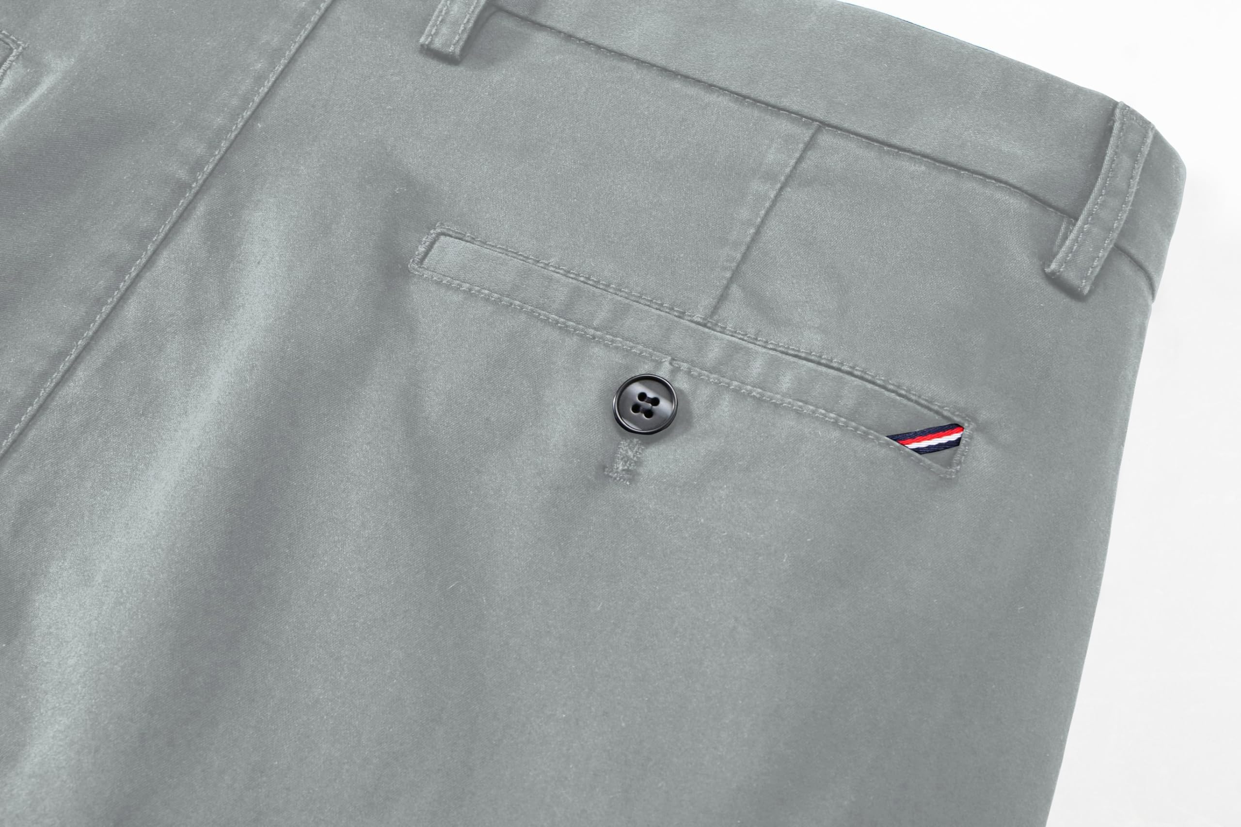 AVANOVA Men's Solid Grey Trousers Light Business Style Slightly Stretch Straight Leg Pants for Outdoor Casual Daily Trouser II Men's Regular Casual Pants Trouser (Trouser 126 Grey-34) - Image 3