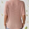 Zilcon Women Fashion Fall Batwing Half Sleeve Shirts Boat Neck Oversized Tunic Tops Casual Waffle Knit Shirts Tops for Women (in, Alpha, L, Dusty Pink) - Image 7