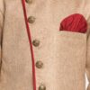 JBN Creation Boys' Biscuit and Maroon Cotton Blend Sherwani and Dhoti Pant Set_JBNBCIW124nCDMA_20 - Image 5